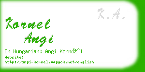 kornel angi business card